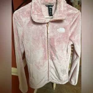 North face pink fur coat